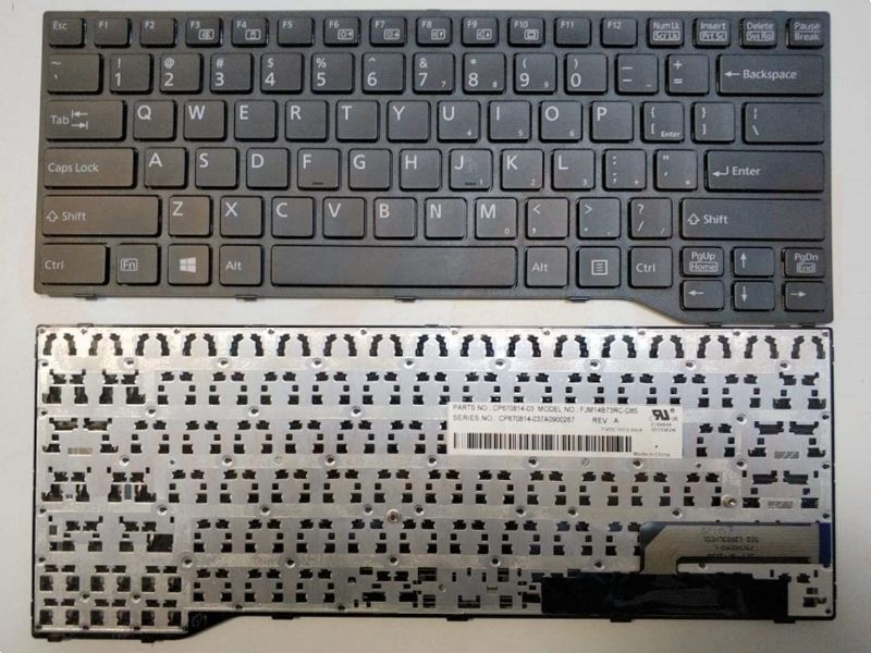 Fujitsu Lifebook E746 E544 E733 E734 E7344 series laptop toetsenbord, US - zwart - zwart frame
