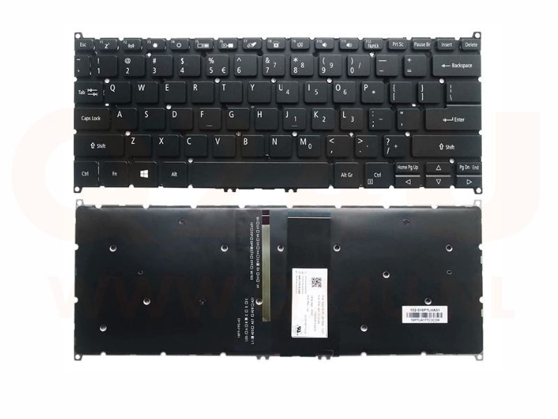 Acer Spin 5 SP513-51 SP513-52 SP513-53 Series laptop toetsenbord, US - zwart - met licht