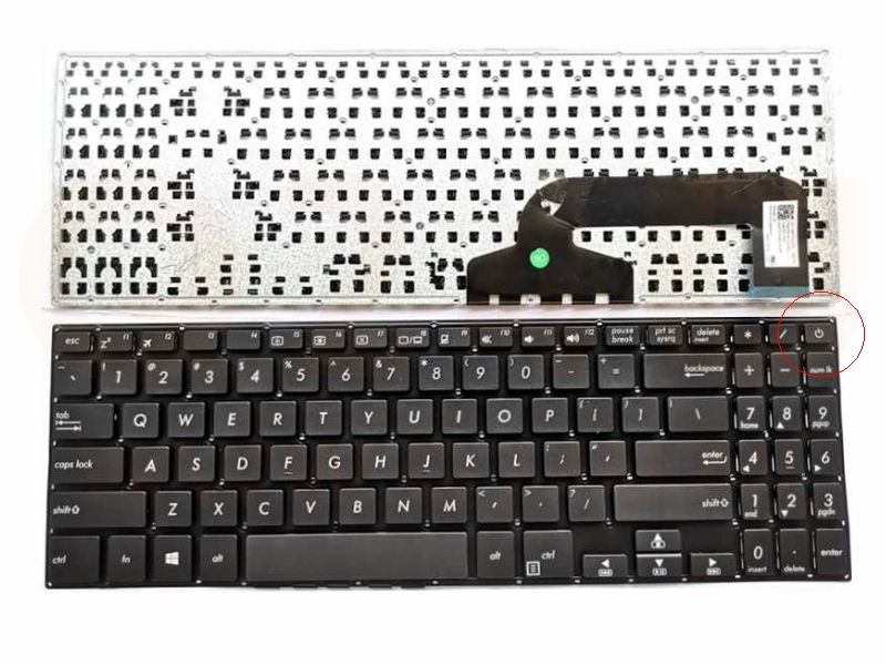 Asus X507 Y5000 series laptop toetsenbord, US - zwart - zonder licht