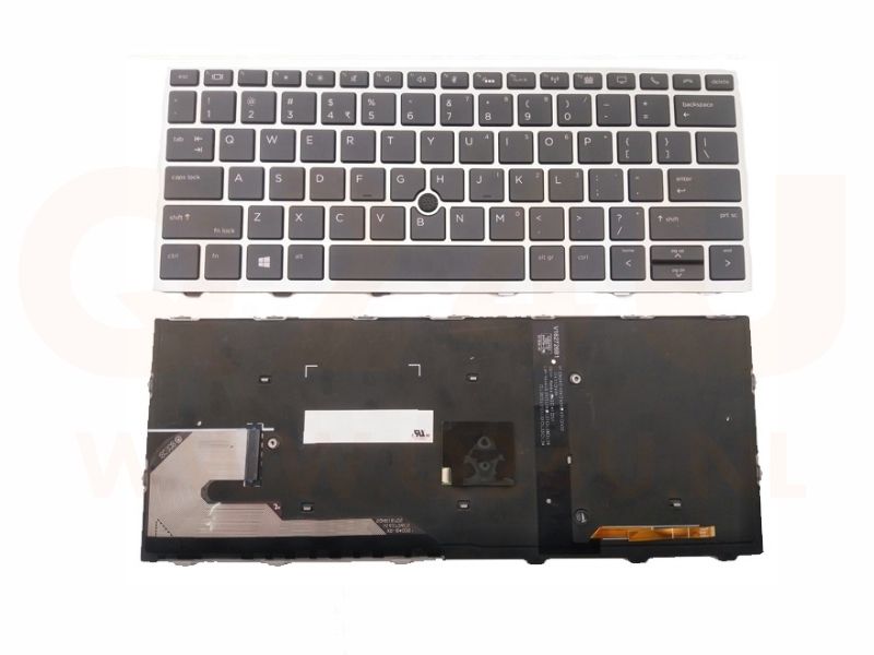 HP EliteBook 830 G5 series laptop toetsenbord, US - zwart - met licht en geen werkende pointer