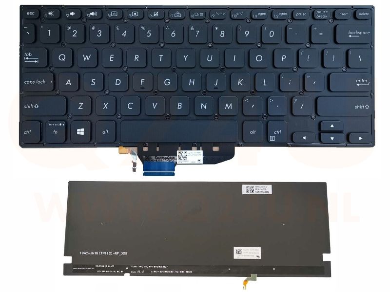 ASUS VivoBook Flip14 TP412 series laptop toetsenbord, US - zwart - met licht