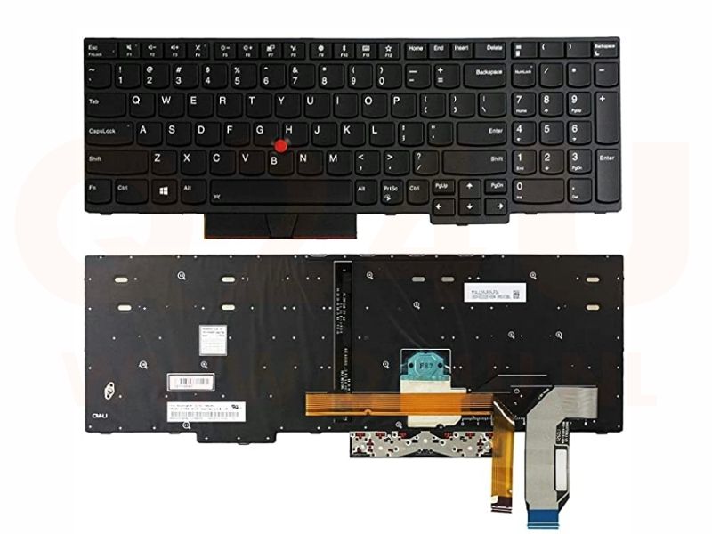 Lenovo Thinkpad E580 L580 T590 E590 series laptop toetsenbord, US - zwart - licht - zwart frame