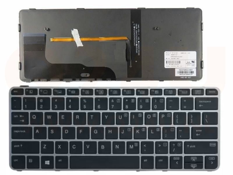 HP EliteBook 820 725 G3 820 725 G4 toetsenbord US - 826630-001 - zwart met licht