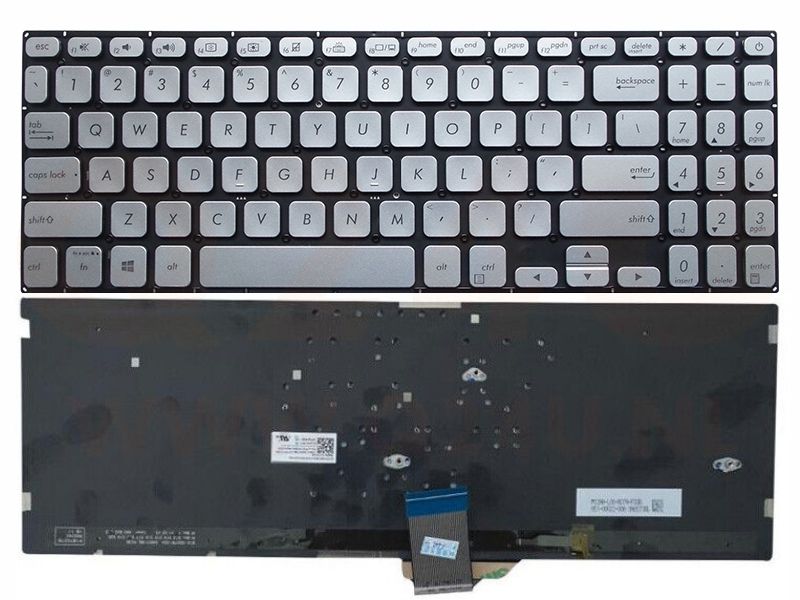 Asus S5300 Y5100 X530 VivoBook S15 K530 series US toetsenbord - met licht - zilver