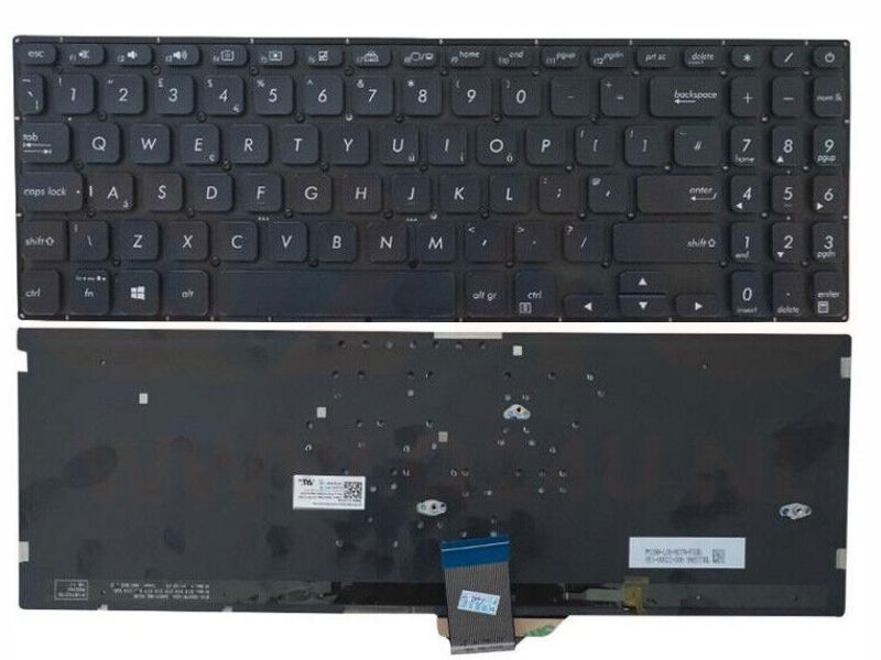 Asus S5300 Y5100 X530 VivoBook S15 K530 series US toetsenbord - met licht - zwart