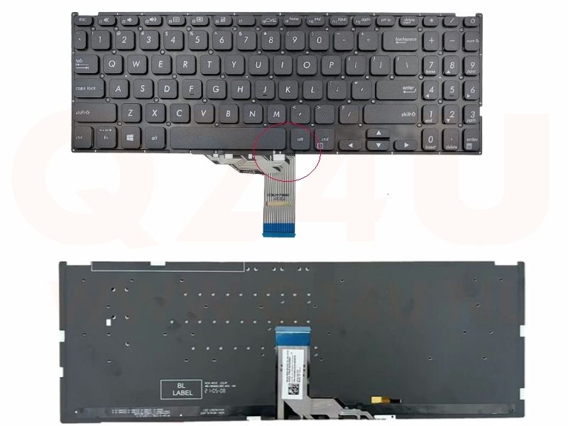 Asus Vivobook 15 series toetsenbord - 0KNB0-5108US00 - zwart - met licht