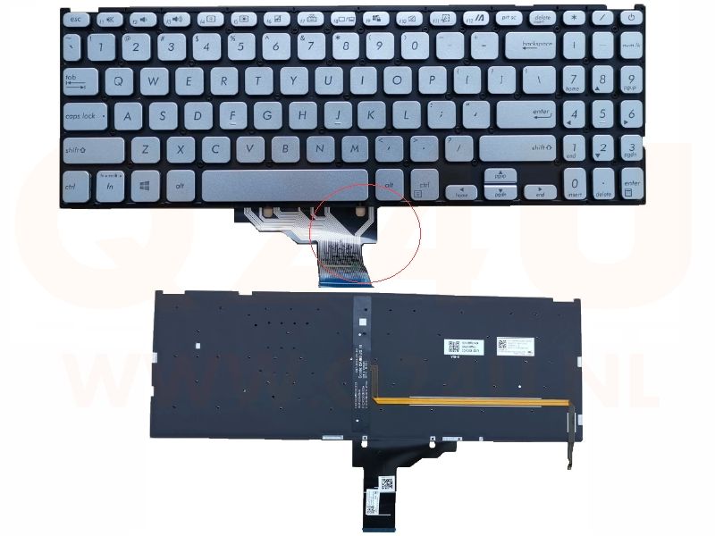 Asus A509J A509U A509F series laptop toetsenbord - zilver- met licht