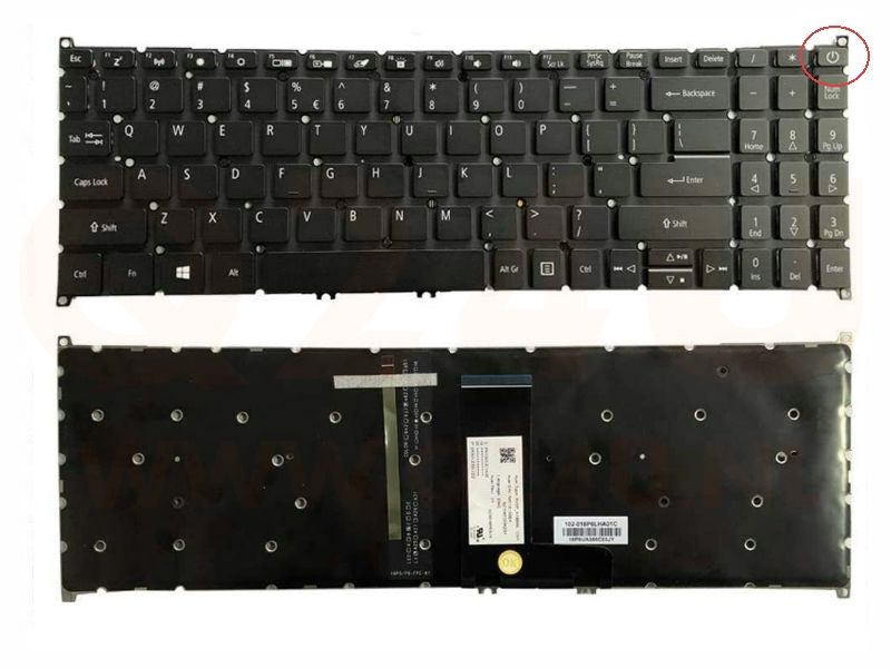 Acer Aspire A317-51 A715-74 series laptop toetsenbord US qwerty, met licht