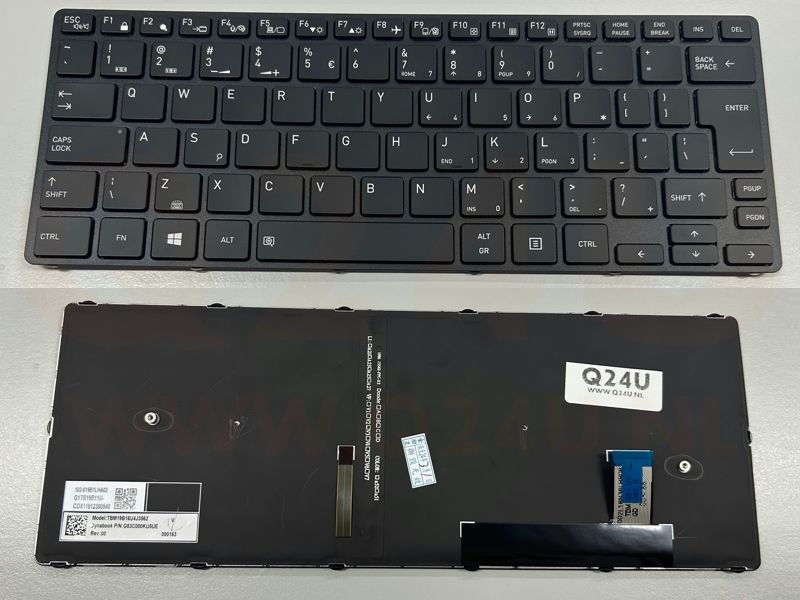 Dynabook Tecra A40-G US toetsenbord - zwart - zonder pointer met licht - grote enter