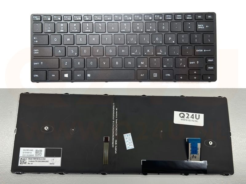 Dynabook Tecra A40-G US toetsenbord - zwart - zonder pointer met licht - kleine enter