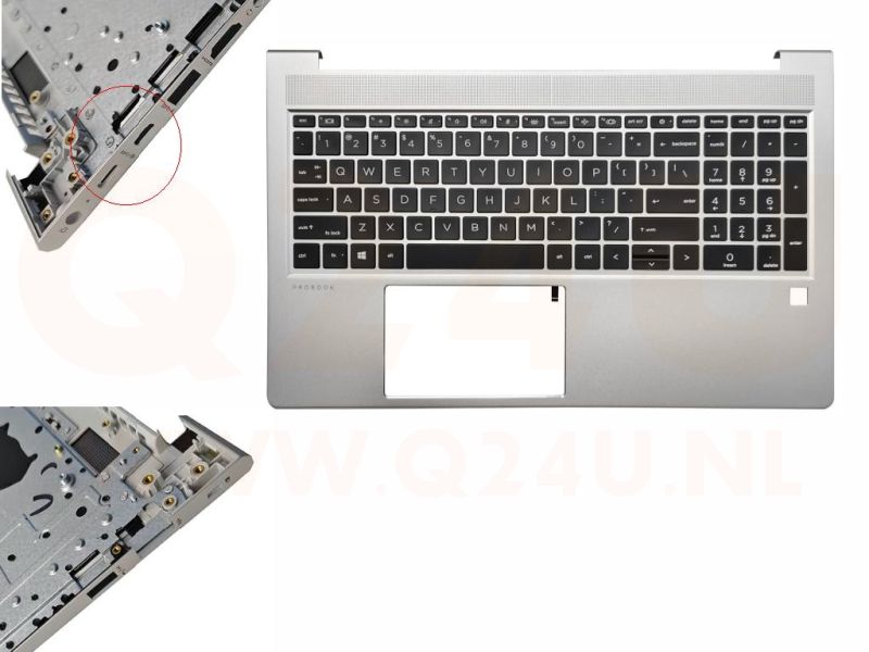 HP Probook 450 455 G10 top case toetsenbord US QWERTY - 2x USB-C - N43875-001 