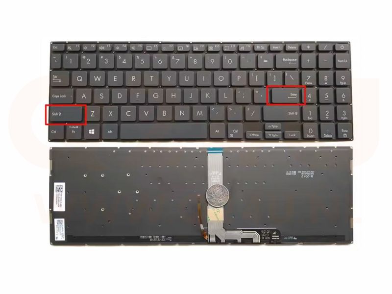Asus ZenBook Pro 15 UX535 UX535L UX535LH US qwerty toetsenbord - grijs - 90NB0RW1-R30US0