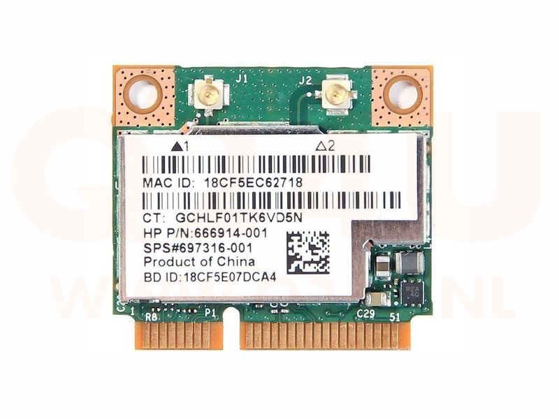 HP – Broadcom BCM943228HMB WiFi 802.11 a/b/g/n met Bluetooth 4.0,  666914-001, 697316-001