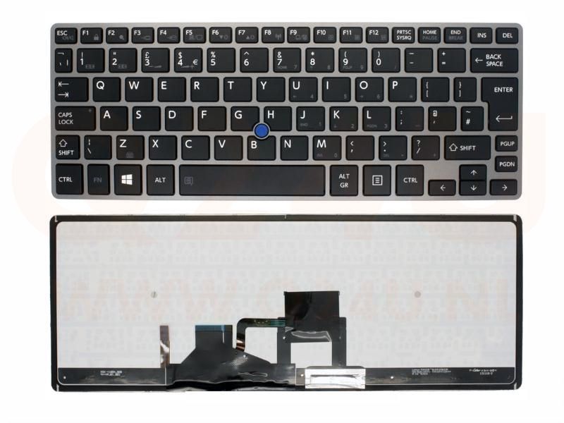 Toshiba Portege Z30-A Z30-T Z30T-A laptop toetsenbord, UK - zwart - met licht en pointer