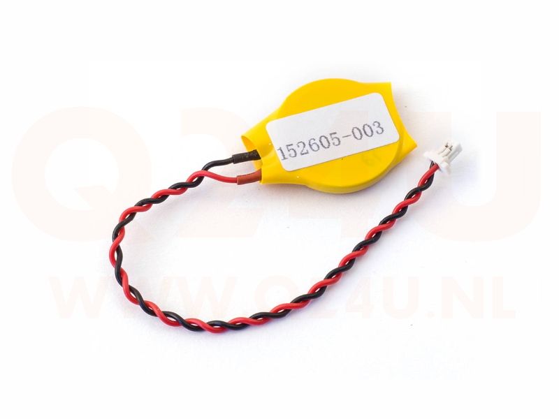 Bios batterij, CR2032 met kabel - twee pin 3 volt