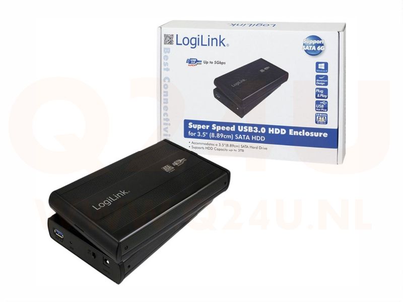 LogiLink USB 3.0, 3.5 inch HDD behuizing - met adapter