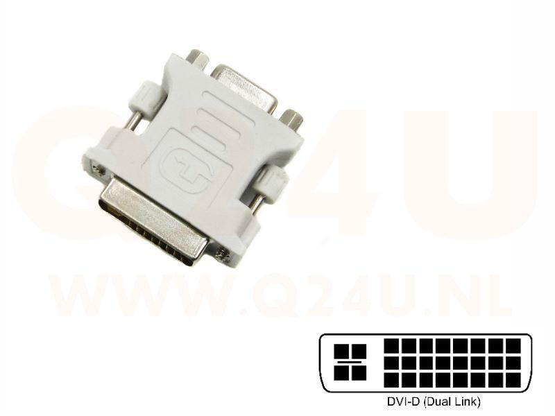 DVI-D dual link - VGA adapter, 24 + 5 pin