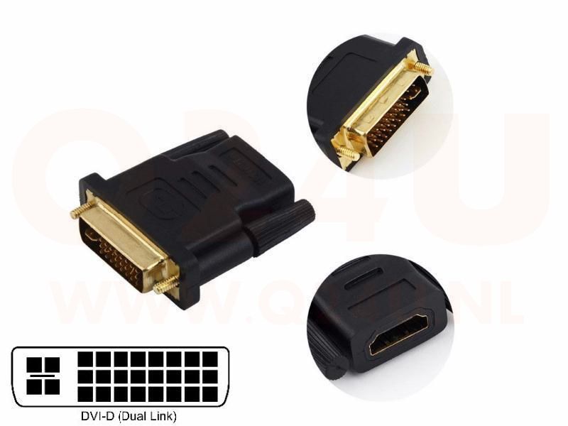 DVI-D dual link - HDMI adapter, 24 + 5 pin
