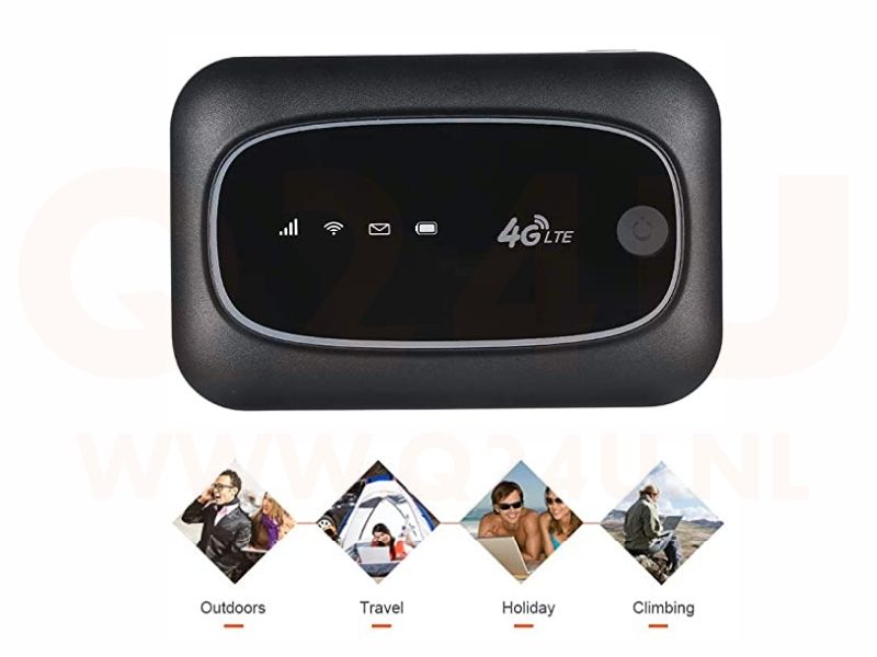 Draagbare 4G router LTE router zwart – met accu