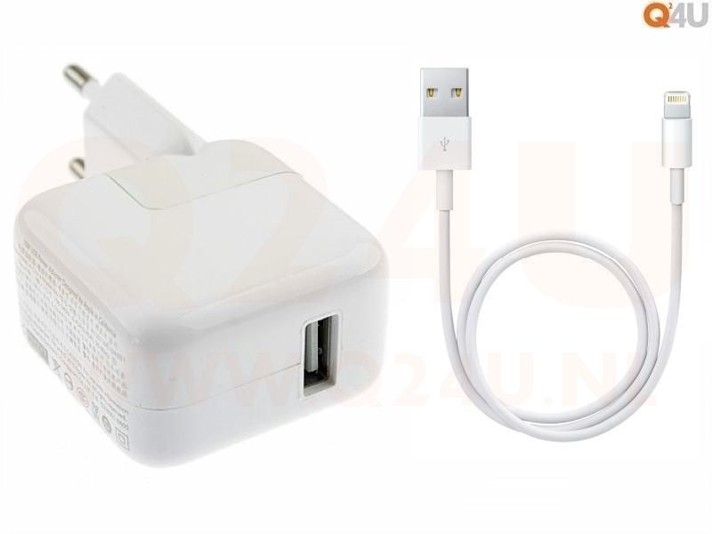 Q24U USB lader 5v 2a, met lightning kabel