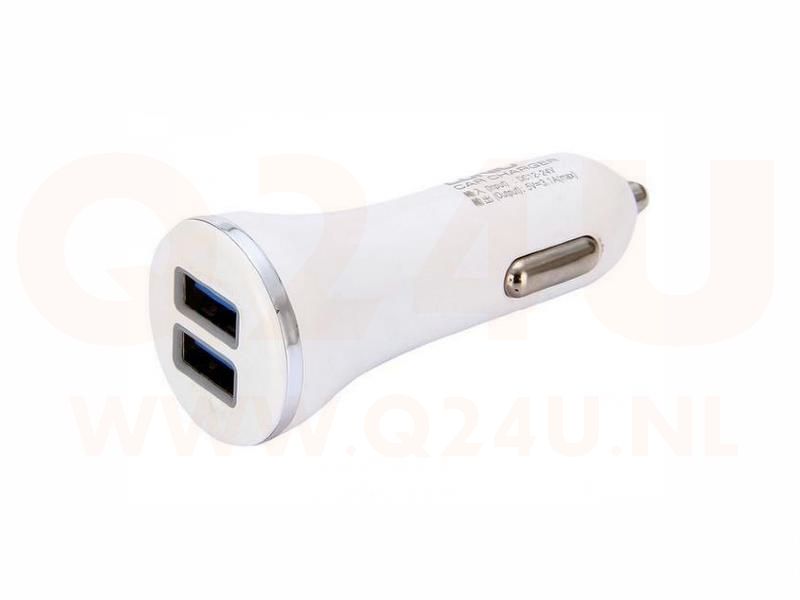 USB auto oplader 5v 2.1a dual poort. 12v - 24v input