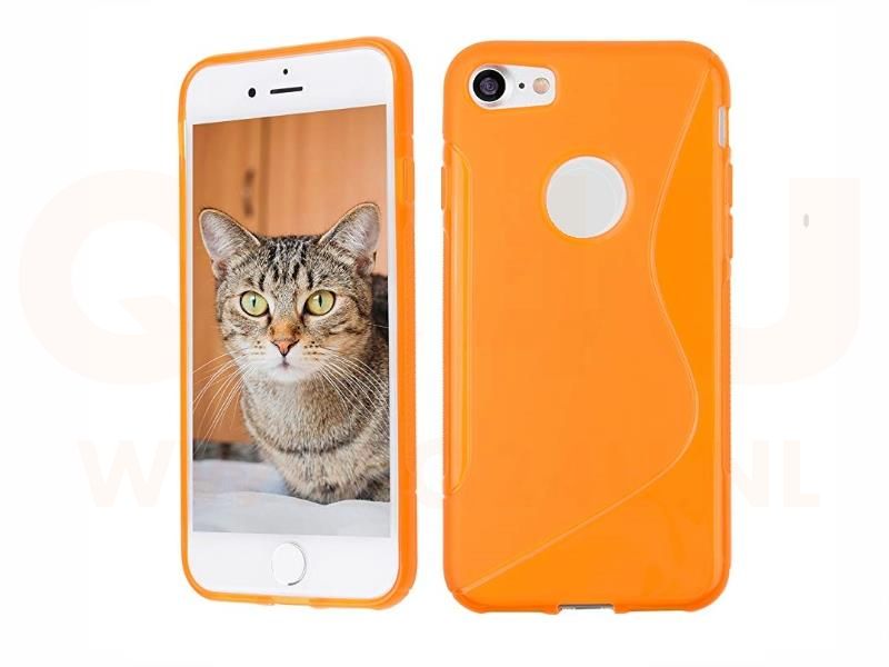 S Line Gel Silicone Case iPhone 7/8 Plus oranje