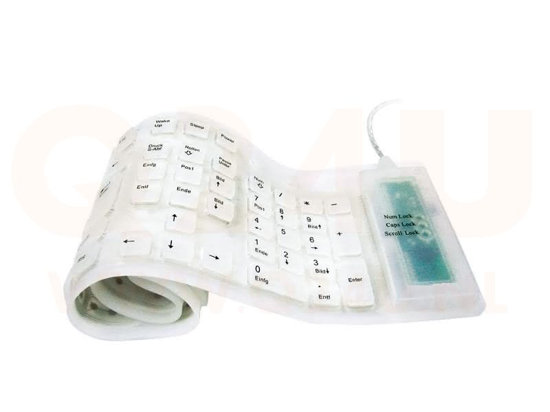 Q24U Flexibel silicone toetsenbord, USB, wit