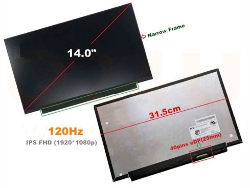 Scherm 14.0 inch - M140NVF7 R0 1.7 - 40 pin - 120Hz - mat