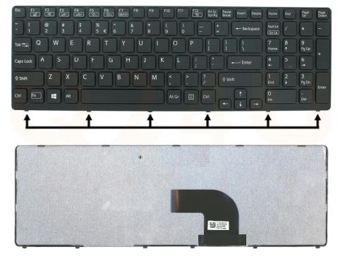 Sony Vaio SVE15 series laptop toetsenbord, US - zwart