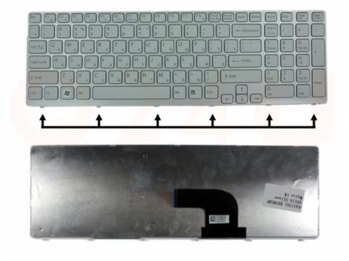 Sony Vaio SVE15 series laptop toetsenbord, US - wit