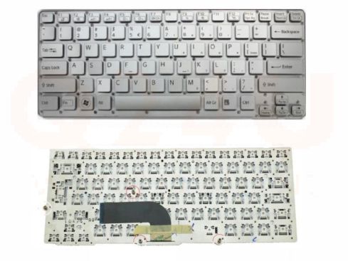 Sony Vaio VPC-SD VPC-SB series laptop toetsenbord, US - zilver