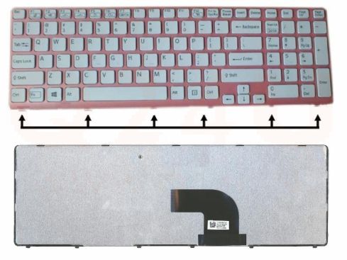 Sony VAIO SVE15 series laptop toetsenbord, US - wit - roze frame