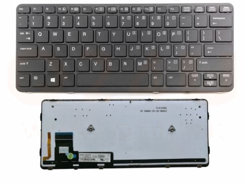 HP Elitebook 820 G1 laptop toetsenbord, US - zwart - zwart frame - licht