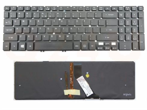 Acer Aspire V5-531 V5-571G V5-571P series toetsenbord, US - zwart - met licht en pointer