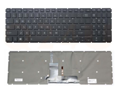 Toshiba Satellite L50-B L50D-B L50DT-B series laptop toetsenbord, US - zwart - met licht