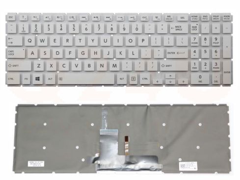 Toshiba Satellite L50-B L50D-B L50DT-B series laptop toetsenbord, US - wit - met licht