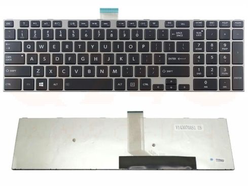Toshiba Satellite L50 L50-A L50D series laptop toetsenbord, US - zwart - grijs frame