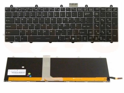 MSI GT780 GE60 GT60 GT70 GX60 GX70 series laptop toetsenbord, US - zwart - met licht