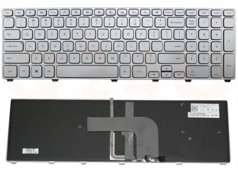 Dell Inspiron 17-7000 17-7737 17-7746 series laptop toetsenbord, US - zilver - met licht