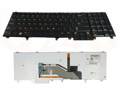 Dell Latitude E5520 E6520 Precision M6600 laptop toetsenbord, US - zwart - met licht - gebruikt