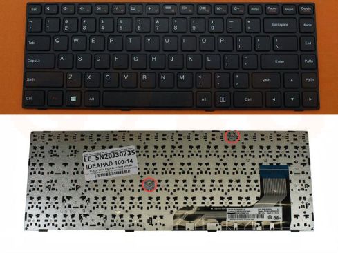 Lenovo IdeaPad 100-14 series laptop toetsenbord, US - zwart - met frame