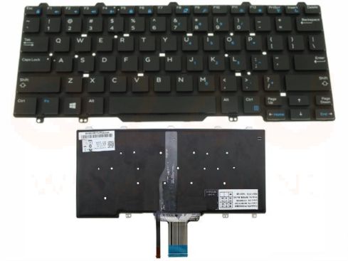 Dell Latitude 3340 E5450 E7450 laptop toetsenbord, US - zwart - met licht