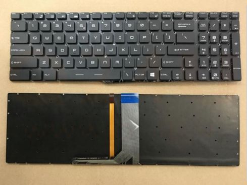 MSI GS60 MSI GS70 MSI GT72 MSI GE62 MSI GE72 series laptop toetsenbord, US - zwart - met licht