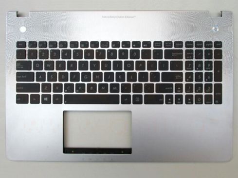 Asus N56 series laptop top case , US - zilver - toetsenbord zwart met licht