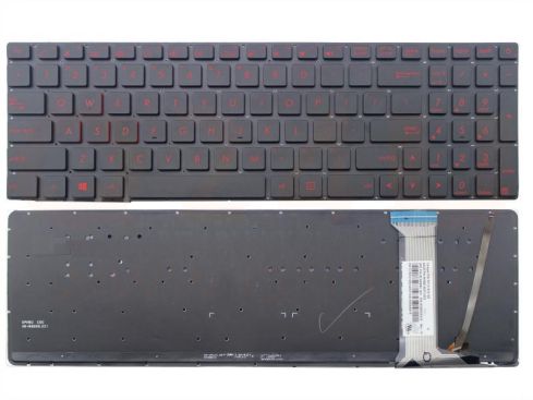 ASUS N551 GL552 series laptop toetsenbord, US - zwart - rode letters