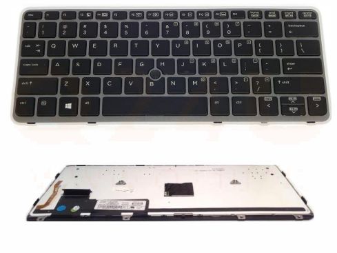 HP Elitebook 820 G1 laptop toetsenbord, US - zwart - zilver frame - licht