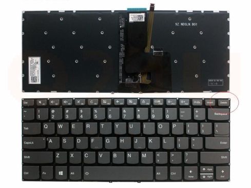 Lenovo Yoga 520-14IKB 720-15IKB laptop toetsenbord, US - zwart - met licht