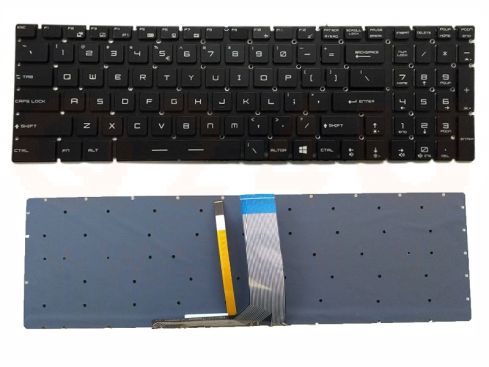 MSI GV62 8RC 8RE GV62 GV 72 7RD 7RE laptop toetsenbord, US - zwart - met wit licht