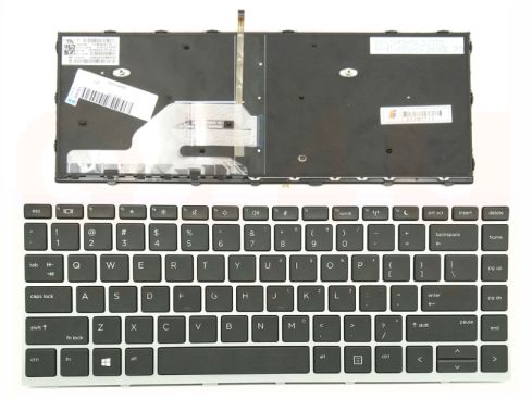 HP ProBook 430 440 445 G5 laptop toetsenbord, US - zilver frame - met licht