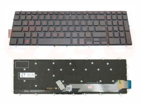 Dell Inspiron 15 7566 7567 P65F series laptop toetsenbord, US - zwart - met rood licht